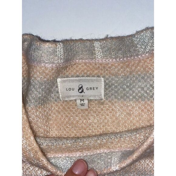 Lou & Grey Plaid Wool Alpaca Blend Sweater Beige Pink Neutral Academia Tunic Med - Picture 11 of 16